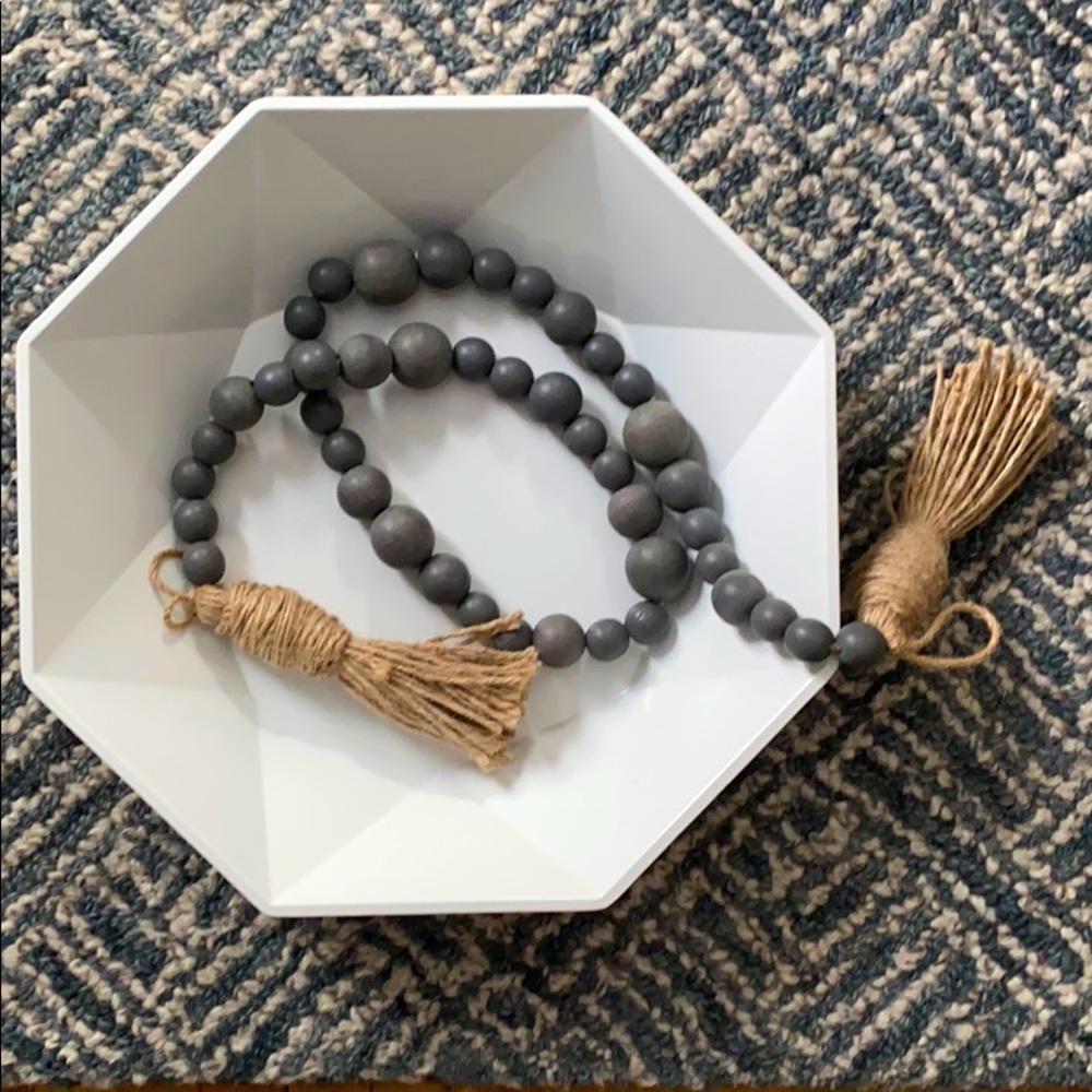 Decorative Wooden Beads with Jute Tassels